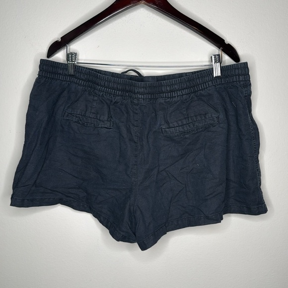 GAP Pull On Utility Linen Cotton Blend Drawstring Shorts in Black Size XL - Picture 3 of 5